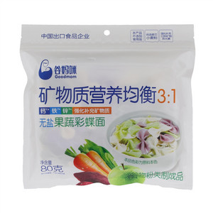 谷妈咪矿物质营养均衡3:1无盐果蔬彩蝶面