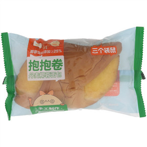 三个袋鼠抱抱卷丹麦椰蓉面包