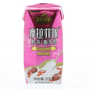 皇氏乳业摩拉菲尔醇养红枣枸杞味酸牛奶