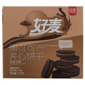 好麦巧克力味黑可可夹心饼干