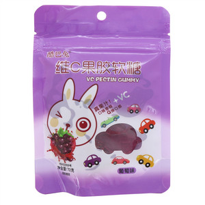 酷巴兔葡萄味维C果胶软糖