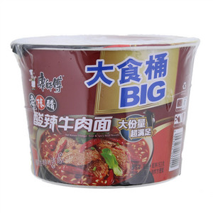 康师傅大食桶酸辣牛肉桶面