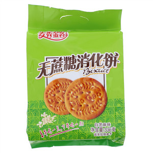 麦香金客白芝麻味无蔗糖消化饼干