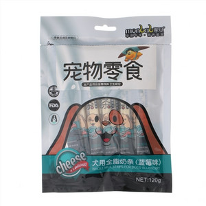 蒙贝宠物零食蓝莓味犬用全脂奶条