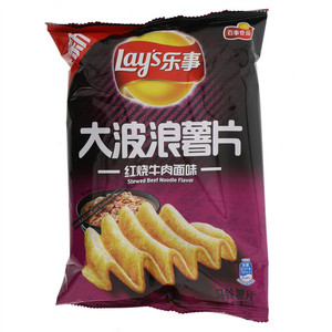 乐事大波浪薯片红烧牛肉面味70克*22包