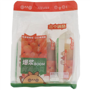 三个袋鼠咸蛋黄味爆浆肉松小贝蛋糕
