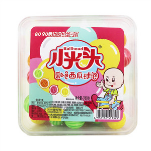 小光头彩色西瓜球泡泡泡糖