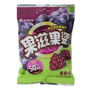 好丽友果滋果姿葡萄味混合胶型凝胶糖果