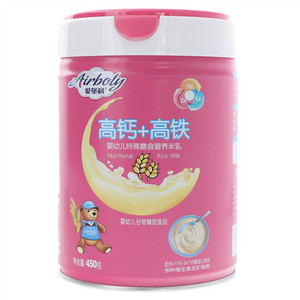 爱堡利高钙+高铁婴幼儿特殊膳食营养米乳