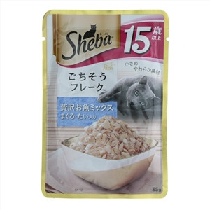 Sheba希宝甄选肉块软包罐头吞拿鱼及巴丁鱼大龄猫15岁+猫粮
