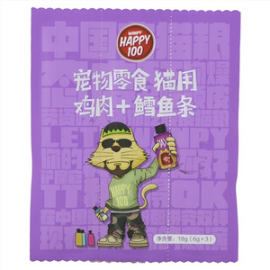 WANPY HAPPY100宠物零食 猫用鸡肉+鳕鱼条