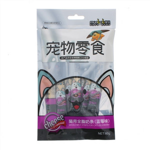 蒙贝宠物零食猫用蓝莓味全脂奶条