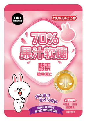 亿智水蜜桃味70%果汁软糖