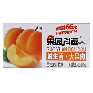 果园抖逗黄桃果汁饮料