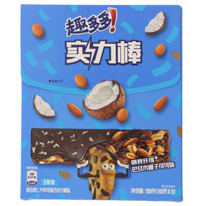 趣多多实力棒膳食纤维+巴旦木椰子可可味混合果仁代可可脂巧克力制品
