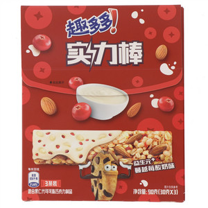 趣多多实力棒益生元+蔓越莓酸奶味混合果仁代可可脂巧克力制品