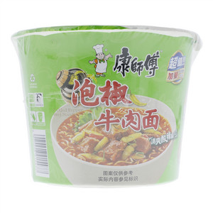 康师傅泡椒牛肉面桶面