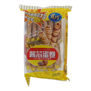 真巧酱芯蛋卷代可可脂注心巧克力味蛋卷