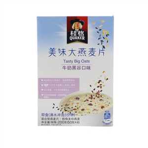 桂格美味大燕麦片牛奶黑谷口味200克（50克x4）