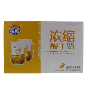东方多鲜庄园多鲜浓缩酸牛奶CONCENTRATED YOGURT芒果风味发酵乳1箱×12袋×180克