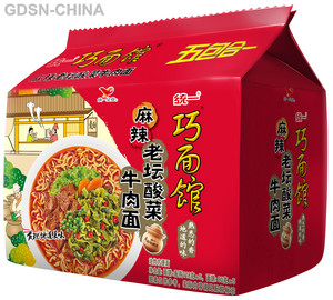 统一巧面馆麻辣老坛酸菜牛肉面