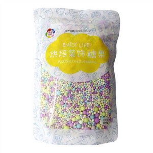乐焙炫彩袋装大小珠混装磨砂-彩色糕点装饰用糖果