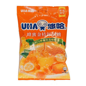 悠哈蜂蜜金桔润喉糖103g