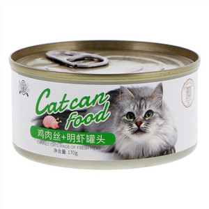 欧恩鸡肉丝+明虾宠物零食·猫罐