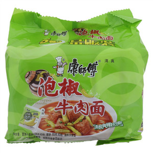 康师傅小米辣泡椒牛肉面五包入（清真）