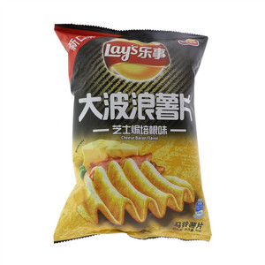 乐事大波浪薯片芝士焗培根味马铃薯片70克