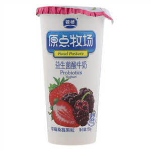 银桥原点牧场草莓桑葚果粒益生菌酸牛奶