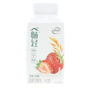伊利畅轻燕麦+草莓风味发酵乳