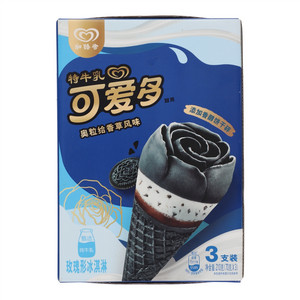 和路雪特牛乳可爱多奥粒给香草风味玫瑰形冰淇淋