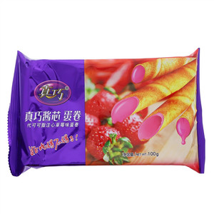 真巧草莓味酱芯蛋卷