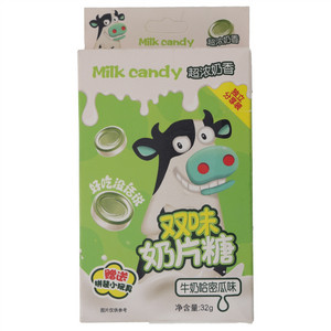 夏小洋牛奶哈密瓜味双味奶片糖