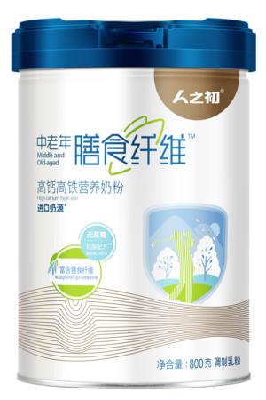 人之初膳食纤维中老年高钙高铁营养奶粉