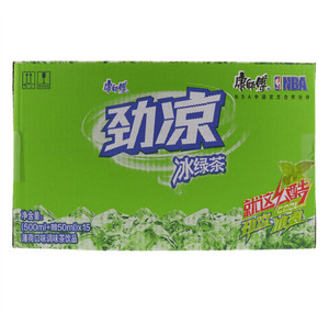 康师傅 劲凉冰绿茶（薄荷口味调味茶饮品）(500ml+赠50ml)×15