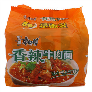 康师傅香辣牛肉袋面5包入