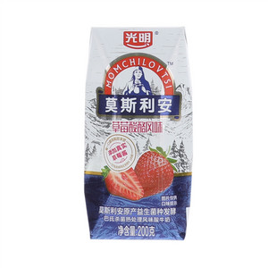 光明莫斯利安巴氏杀菌热处理风味酸牛奶（草莓酸酪风味）200g