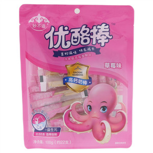 妙不语草莓味高钙优酪奶棒