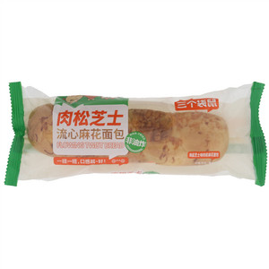 三个袋鼠海盐芝士味肉松麻花面包