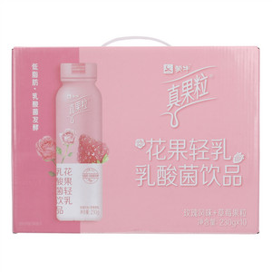 蒙牛真果粒玫瑰风味+草莓果粒花果轻乳乳酸菌饮品