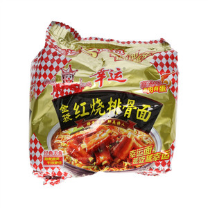 幸运红烧排骨风味油炸方便面