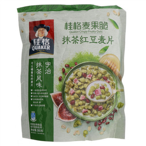 桂格麦果脆抹茶红豆麦片袋装380克*12袋