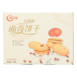阿尔发无糖红豆薏米味木糖醇曲奇饼干