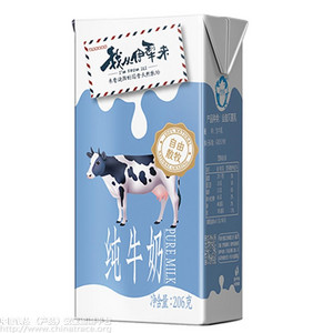 我从伊犁来206g无菌砖纯牛奶3.0g蛋白