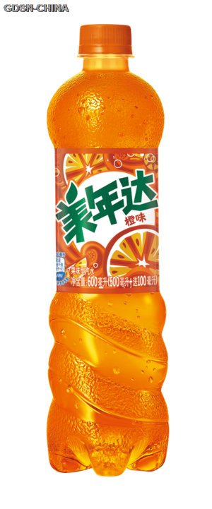 美年达橙味果味型汽水600毫升（500毫升+送100毫升）