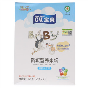 GV宝贝铁锌钙苹果有机营养米粉