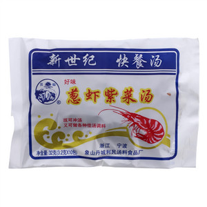 贝仙葱虾紫菜汤