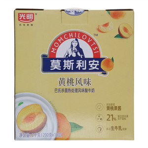 光明莫斯利安巴氏杀菌热处理风味酸牛奶（黄桃风味）200g*10